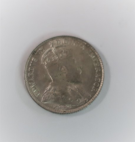 Canada. Edvard VII. Sølv 5 cent 1907. Kvalitet (1+ - 01).
