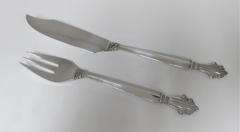 Georg Jensen. Acanthus. Fishknife & Fishfork. Sterling (925). Length 20.5 cm.