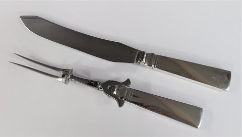 Georg Jensen. Silver cutlery (925). Acadia. Carving set. Length 26 cm. Produced 
1933-1945