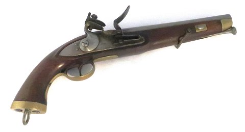 Flint pistol. Length 40 cm. Stamps see photo.