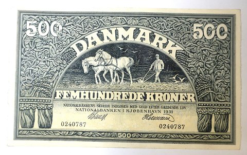 Denmark. Banknote DKK 500 1931.