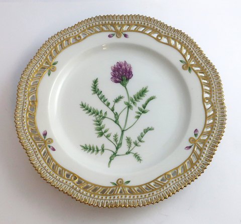 Royal Copenhagen Flora Danica. Lunch plate with open-work border. Design # 3554. 
Diameter 23 cm. (1 quality). Astragalus danicus Retz