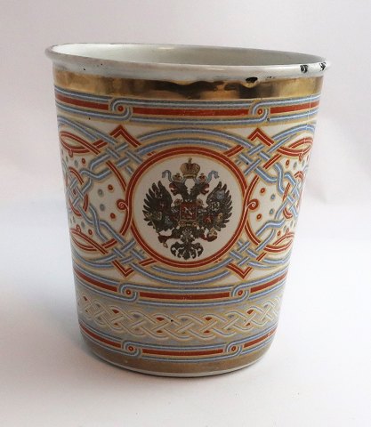 Russian coronation cup made of metal with enamel. For Tsar Nikolai II of Russia. 
1896. Height 10.5 cm