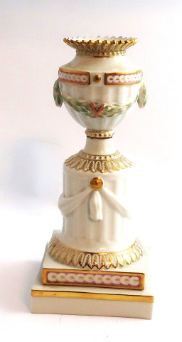 Royal Copenhagen. "Flora Danica" style. Candlestick, model # 12365. Height 16.5 
cm.  (1 quality).