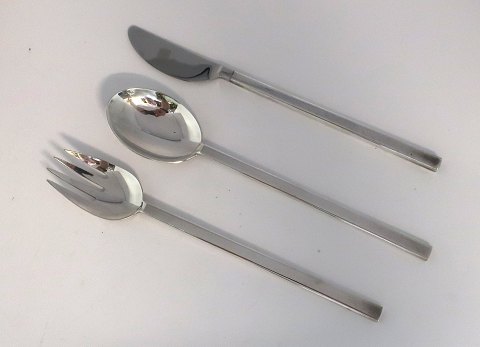 Mema. GAB. Silver cutlery (830). 1 set (dinner knife-dinner fork-dinner spoon). 
Design Carl Philip Bernadotte (CPB)