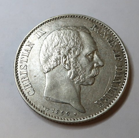 Denmark. Christian IX. Silver DKK 2 from 1899.