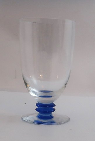 Attica, Royal Copenhagen with blue deco. Design Anja Kjär. Water glass. Height 11.5 cm.
