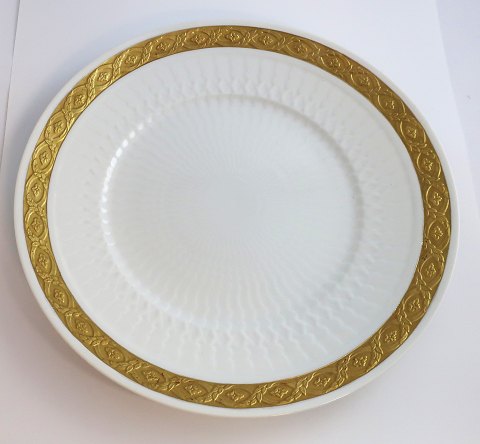 Royal Copenhagen. Fan with gold. Dinner plate. Model 11519. Diameter 25.5 cm. (1 quality)