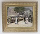 Bing & Grondahl. Porcelain painting. Motif by Paul Fischer. Höjbro Plads seen 
towards Amagertorv. Size inclusive frame, 41,5 * 35 cm. Produced 1750 pieces. 
This has number 192