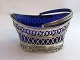 Holland. Silver bowl with blue glass insert (835). Length 13 cm. Height 7.5 cm.