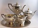 Michelsen. Sterling coffee-tea service (925). 5 parts. Consisting of: coffee 
pot, teapot, sugar bowl, creamer and small tray. Very well maintained. Produced 
1908 & 1915