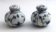 Royal Copenhagen. Blue fluted, half lace. Salt & pepper shakers. Model 712 & 
711. Height 5 cm. (1 quality).