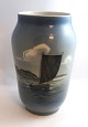 Royal Copenhagen. Vase with ship motif. Model 2778-65A. Height 26 cm. (3 
quality)