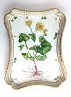 Royal Copenhagen Flora Danica. Square dish. Design #3565. Length 28 cm. Width 22 
cm. (1 quality). Caltha palustris L