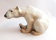 Bing & Grondahl. Porcelain figurine. Sitting Polar Bear. Model 1629. Length 22 
cm. (1 quality)