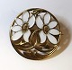 A. Dragsted. Sterling gilded brooch / pendant with enamel. Diameter 28 mm