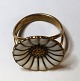 Georg Jensen. Daisy Ring sterling silver with white enamel (925). Ring size 51.