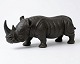 Fine, large carved wooden rhinoceros